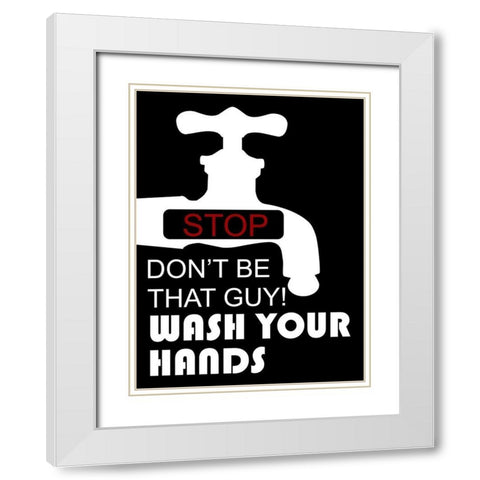 Bathroom White Modern Wood Framed Art Print with Double Matting by Phillip, Jamie