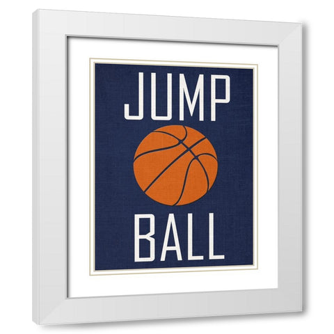 Basketball White Modern Wood Framed Art Print with Double Matting by Phillip, Jamie