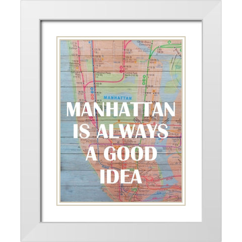 Manhattan Train White Modern Wood Framed Art Print with Double Matting by Phillip, Jamie