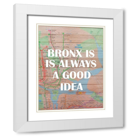 Bronx Train White Modern Wood Framed Art Print with Double Matting by Phillip, Jamie