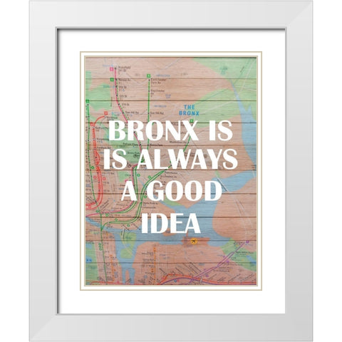 Bronx Train White Modern Wood Framed Art Print with Double Matting by Phillip, Jamie