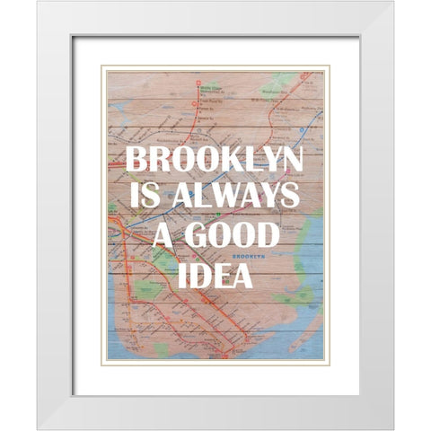 Brooklyn Train White Modern Wood Framed Art Print with Double Matting by Phillip, Jamie