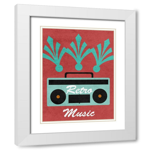 Retro White Modern Wood Framed Art Print with Double Matting by Phillip, Jamie