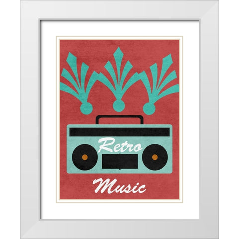 Retro White Modern Wood Framed Art Print with Double Matting by Phillip, Jamie