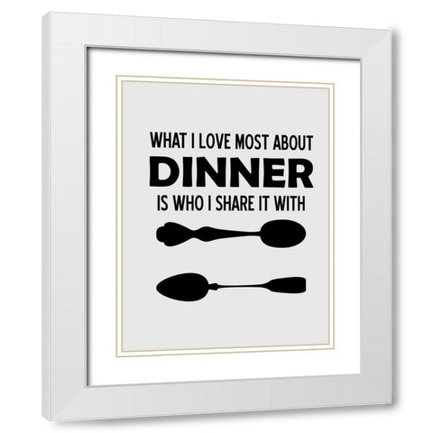 Dinner White Modern Wood Framed Art Print with Double Matting by Phillip, Jamie