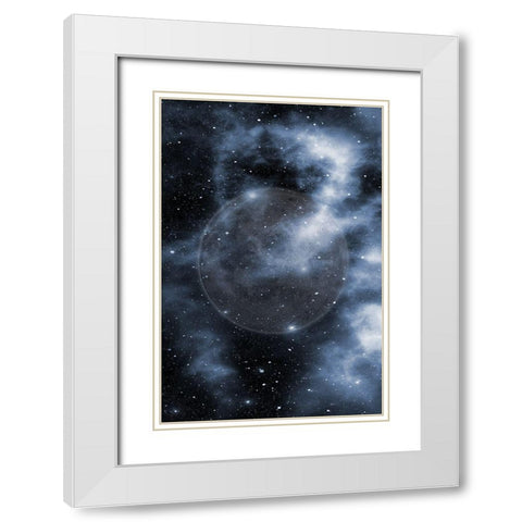 Blue Moon White Modern Wood Framed Art Print with Double Matting by Phillip, Jamie