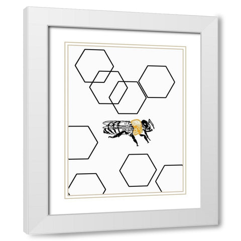 Honeycomb 1 White Modern Wood Framed Art Print with Double Matting by Phillip, Jamie