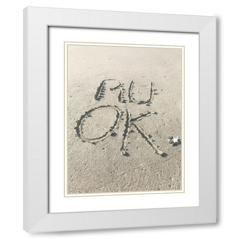 OK White Modern Wood Framed Art Print with Double Matting by Phillip, Jamie