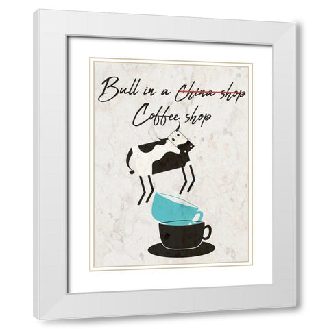 Coffee Shop White Modern Wood Framed Art Print with Double Matting by Phillip, Jamie