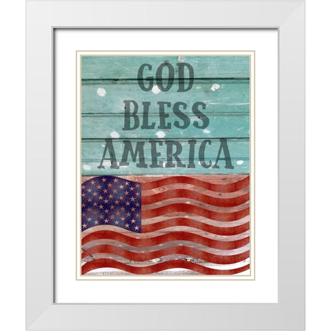 America White Modern Wood Framed Art Print with Double Matting by Phillip, Jamie