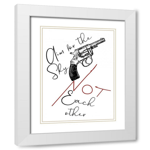Guns And Roses White Modern Wood Framed Art Print with Double Matting by Phillip, Jamie
