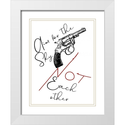 Guns And Roses White Modern Wood Framed Art Print with Double Matting by Phillip, Jamie
