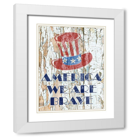Brave American White Modern Wood Framed Art Print with Double Matting by Phillip, Jamie