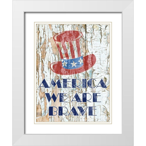 Brave American White Modern Wood Framed Art Print with Double Matting by Phillip, Jamie