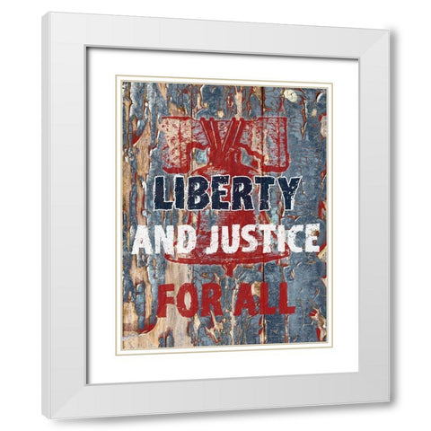 Liberty And Justice White Modern Wood Framed Art Print with Double Matting by Phillip, Jamie