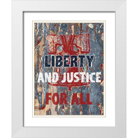 Liberty And Justice White Modern Wood Framed Art Print with Double Matting by Phillip, Jamie