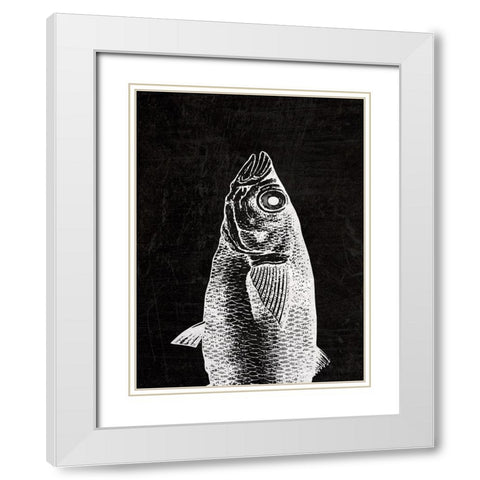 Black Fin White Modern Wood Framed Art Print with Double Matting by Phillip, Jamie