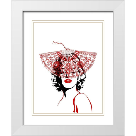 Lady In Red White Modern Wood Framed Art Print with Double Matting by Phillip, Jamie