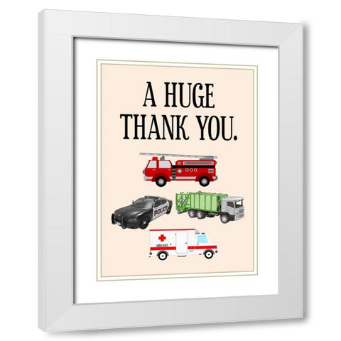 Thank You White Modern Wood Framed Art Print with Double Matting by Phillip, Jamie
