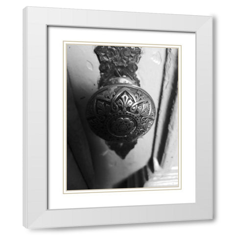 Door Knob 1 White Modern Wood Framed Art Print with Double Matting by Phillip, Jamie