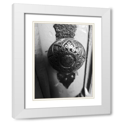 Door Knob 2 White Modern Wood Framed Art Print with Double Matting by Phillip, Jamie