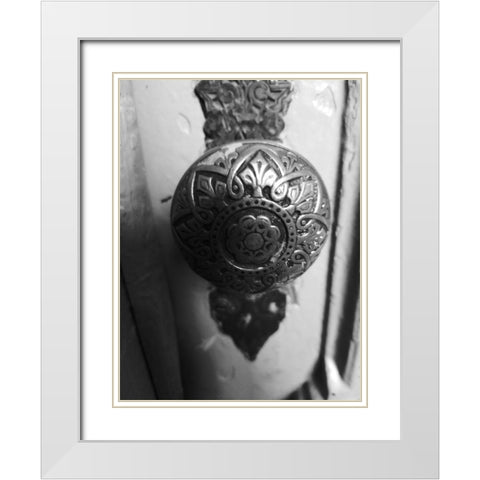Door Knob 2 White Modern Wood Framed Art Print with Double Matting by Phillip, Jamie