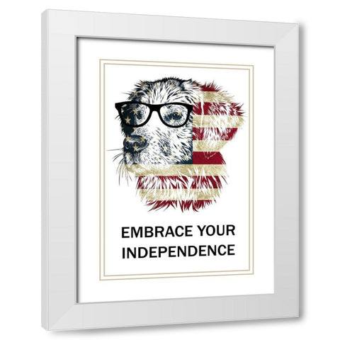 JULY White Modern Wood Framed Art Print with Double Matting by Phillip, Jamie