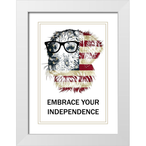 JULY White Modern Wood Framed Art Print with Double Matting by Phillip, Jamie