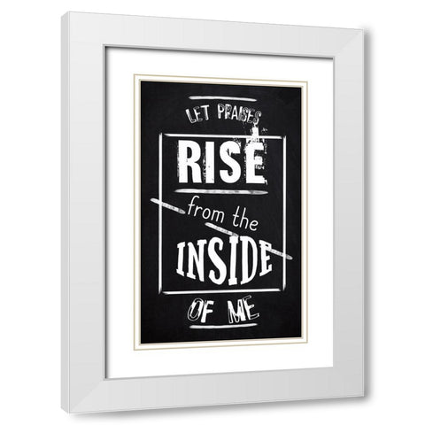 Praises White Modern Wood Framed Art Print with Double Matting by Phillip, Jamie