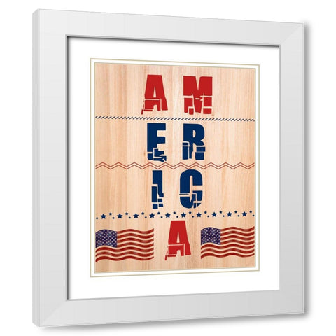 America White Modern Wood Framed Art Print with Double Matting by Phillip, Jamie