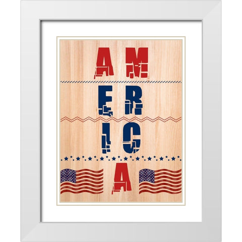 America White Modern Wood Framed Art Print with Double Matting by Phillip, Jamie