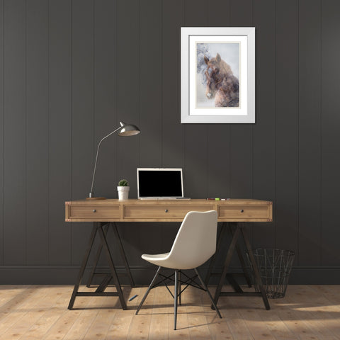 Mystic Horse White Modern Wood Framed Art Print with Double Matting by Phillip, Jamie