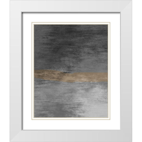 Night And Gold White Modern Wood Framed Art Print with Double Matting by Phillip, Jamie