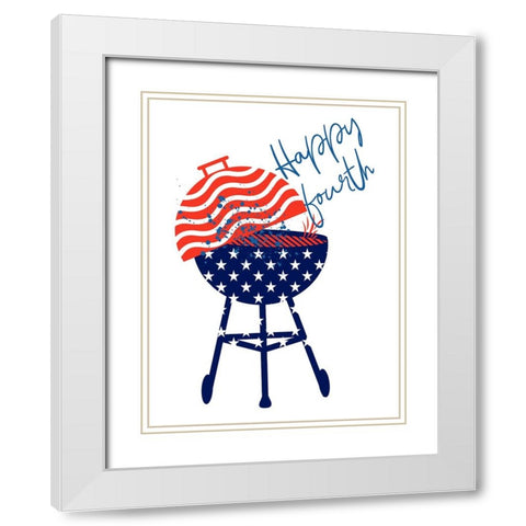 Grill On America White Modern Wood Framed Art Print with Double Matting by Phillip, Jamie