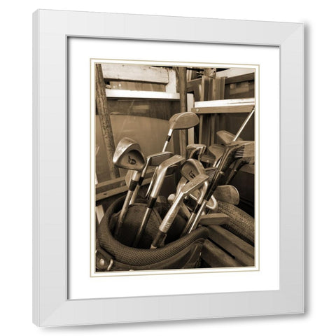 Vintage Golf White Modern Wood Framed Art Print with Double Matting by Phillip, Jamie