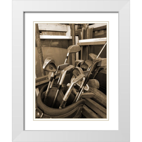 Vintage Golf White Modern Wood Framed Art Print with Double Matting by Phillip, Jamie