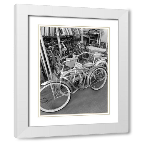 Bike Shop White Modern Wood Framed Art Print with Double Matting by Phillip, Jamie