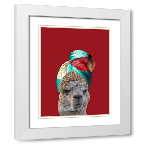 Beauty Llama White Modern Wood Framed Art Print with Double Matting by Phillip, Jamie