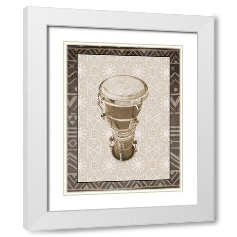 Ethnic 2 White Modern Wood Framed Art Print with Double Matting by Phillip, Jamie