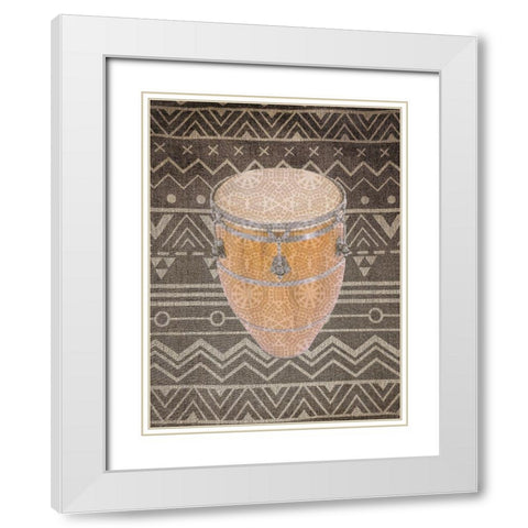 Ethnic 1 White Modern Wood Framed Art Print with Double Matting by Phillip, Jamie