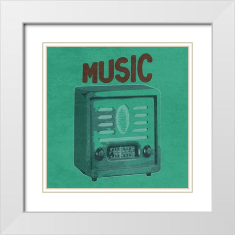 Retro Music White Modern Wood Framed Art Print with Double Matting by Phillip, Jamie