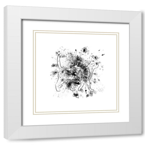 Catty Walk White Modern Wood Framed Art Print with Double Matting by Phillip, Jamie