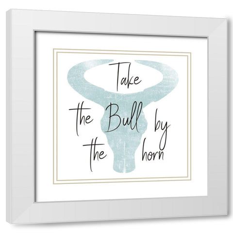 The Bull White Modern Wood Framed Art Print with Double Matting by Phillip, Jamie