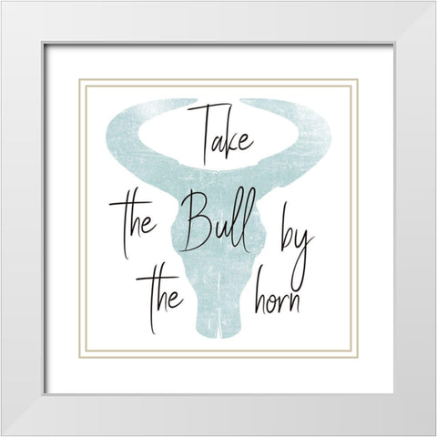 The Bull White Modern Wood Framed Art Print with Double Matting by Phillip, Jamie