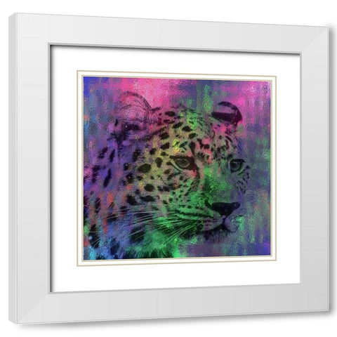 Abstract Lepard White Modern Wood Framed Art Print with Double Matting by Phillip, Jamie