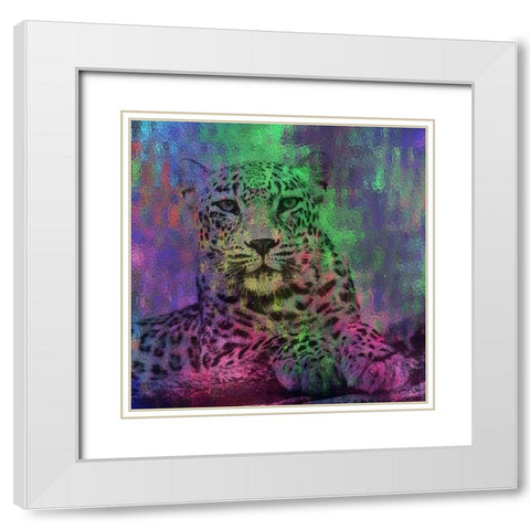 Abstract Lepard 2 White Modern Wood Framed Art Print with Double Matting by Phillip, Jamie