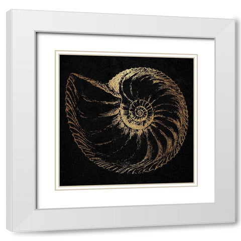 Gold Shell White Modern Wood Framed Art Print with Double Matting by Phillip, Jamie