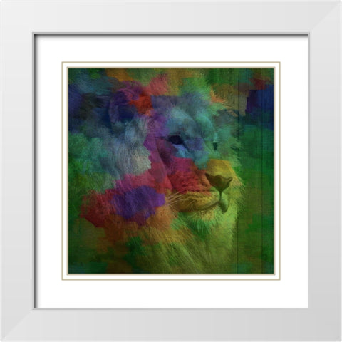 Lion Roar White Modern Wood Framed Art Print with Double Matting by Phillip, Jamie