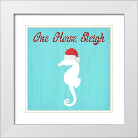 Sleigh White Modern Wood Framed Art Print with Double Matting by Phillip, Jamie