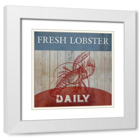 Fresh Lobster White Modern Wood Framed Art Print with Double Matting by Phillip, Jamie